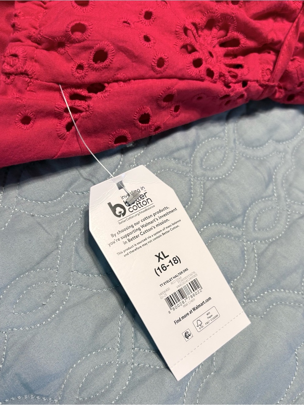 Women’s “red” (but maybe coral) eyelet halter dress. NWT - Picture 5 of 10